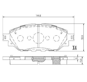 Sada brzdových destiček, kotoučová brzda NIPPARTS N3602154