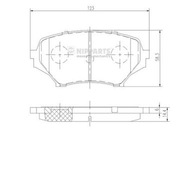 Sada brzdových destiček, kotoučová brzda NIPPARTS N3603068