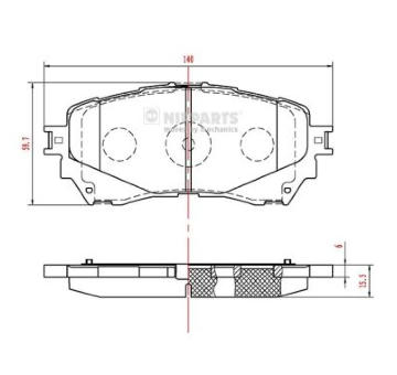 Sada brzdových destiček, kotoučová brzda NIPPARTS N3603074