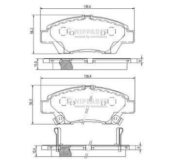 Sada brzdových destiček, kotoučová brzda NIPPARTS N3604068
