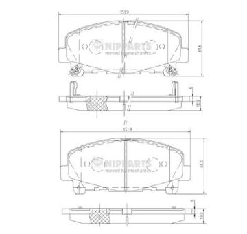 Sada brzdových destiček, kotoučová brzda NIPPARTS N3604069