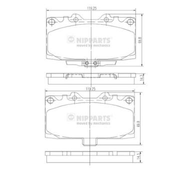 Sada brzdových destiček, kotoučová brzda NIPPARTS N3607022