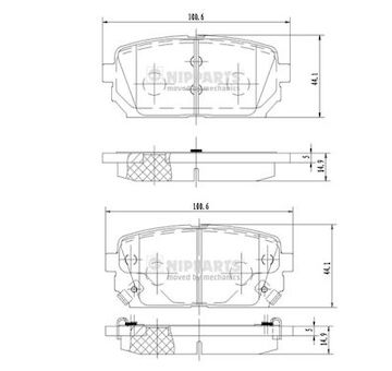 Sada brzdových destiček, kotoučová brzda NIPPARTS N3610309