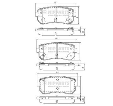Sada brzdových destiček, kotoučová brzda NIPPARTS N3610313