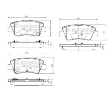 Sada brzdových destiček, kotoučová brzda NIPPARTS N3610314