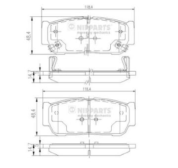 Sada brzdových destiček, kotoučová brzda NIPPARTS N3610402