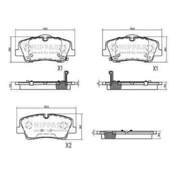 Sada brzdových destiček, kotoučová brzda NIPPARTS N3610520