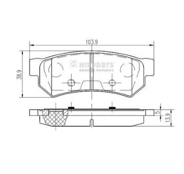 Sada brzdových destiček, kotoučová brzda NIPPARTS N3610907