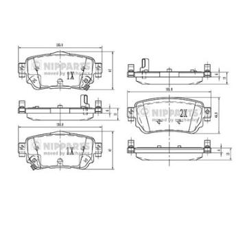 Sada brzdových destiček, kotoučová brzda NIPPARTS N3611060