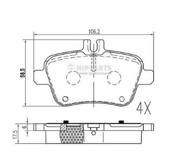 Sada brzdových destiček, kotoučová brzda NIPPARTS N3611063