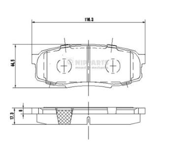 Sada brzdových destiček, kotoučová brzda NIPPARTS N3612043