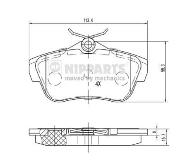 Sada brzdových destiček, kotoučová brzda NIPPARTS N3612050