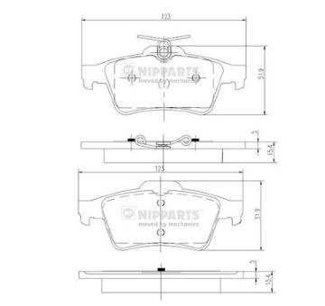 Sada brzdových destiček, kotoučová brzda NIPPARTS N3613022