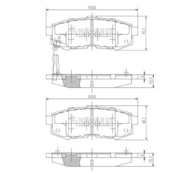 Sada brzdových destiček, kotoučová brzda NIPPARTS N3613023