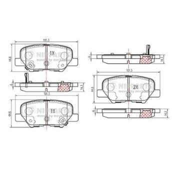 Sada brzdových destiček, kotoučová brzda NIPPARTS N3615017