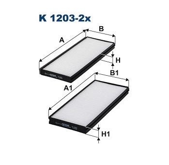 Filtr, vzduch v interiéru FILTRON K 1203-2x