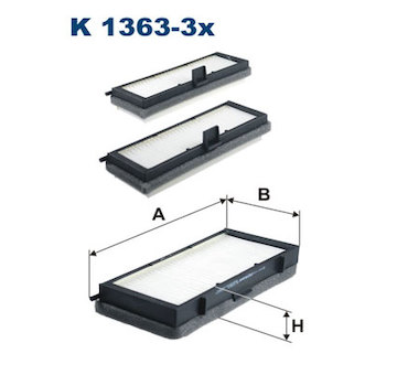 Filtr, vzduch v interiéru FILTRON K 1363-3x