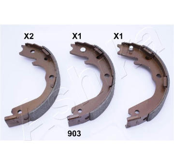 Sada brzdových čelistí, parkovací brzda ASHIKA 55-09-903