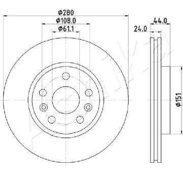 Brzdový kotouč ASHIKA 60-00-0716