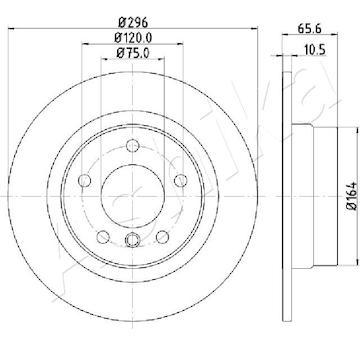 Brzdový kotouč ASHIKA 61-00-0102
