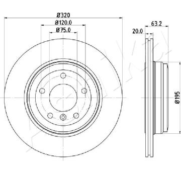 Brzdový kotouč ASHIKA 61-00-0121