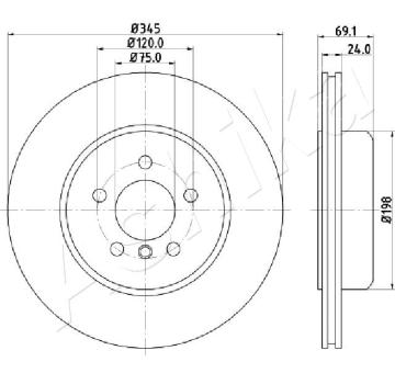 Brzdový kotúč ASHIKA 61-00-0124