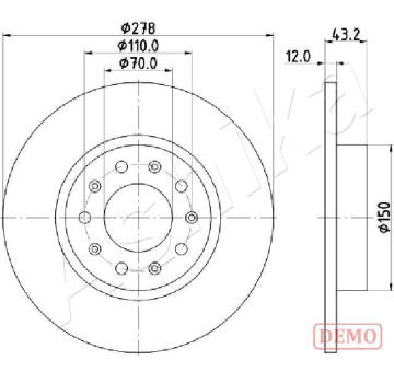 Brzdový kotouč ASHIKA 61-00-0204C