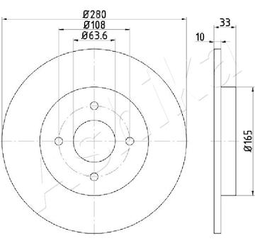 Brzdový kotouč ASHIKA 61-00-0304
