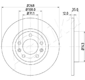 Brzdový kotouč ASHIKA 61-00-0408