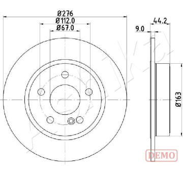 Brzdový kotúč ASHIKA 61-00-0502C