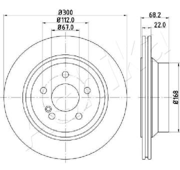 Brzdový kotúč ASHIKA 61-00-0514C