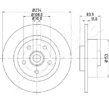 Brzdový kotouč ASHIKA 61-00-0704