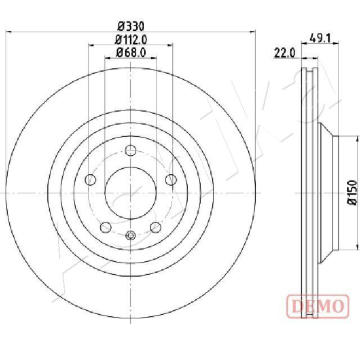 Brzdový kotouč ASHIKA 61-00-0916C
