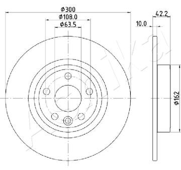 Brzdový kotouč ASHIKA 61-0L-L10