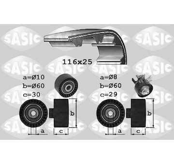 ozubení,sada rozvodového řemene SASIC 1750034