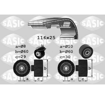 ozubení,sada rozvodového řemene SASIC 1750039