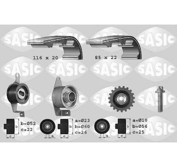 ozubení,sada rozvodového řemene SASIC 1756010
