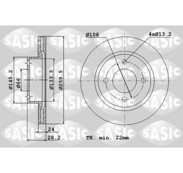 Brzdový kotouč SASIC 2464L94J