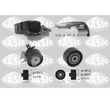 Vodní pumpa + sada ozubeného řemene SASIC 3900007