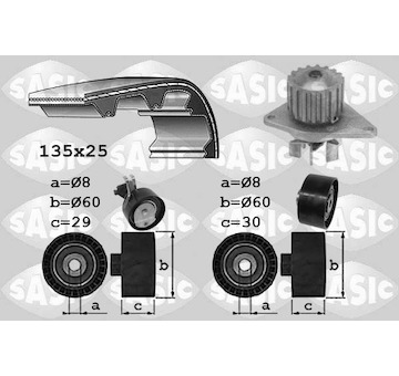 Vodní pumpa + sada ozubeného řemene SASIC 3900032