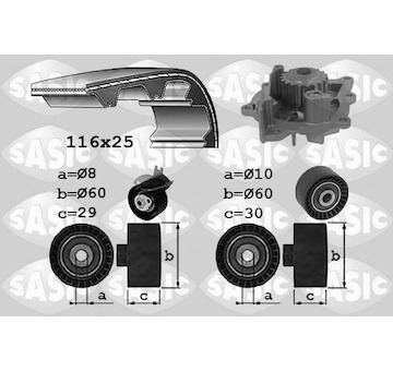Vodní pumpa + sada ozubeného řemene SASIC 3900038