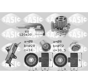 Vodní pumpa + sada ozubeného řemene SASIC 3906022