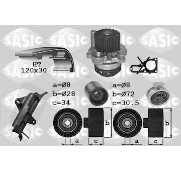 Vodní pumpa + sada ozubeného řemene SASIC 3906023