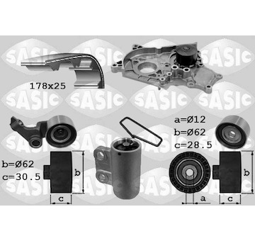 Vodní pumpa + sada ozubeného řemene SASIC 3906040