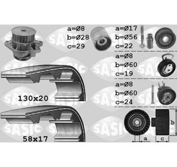 Vodné čerpadlo + sada ozubeného remeňa SASIC 3906060