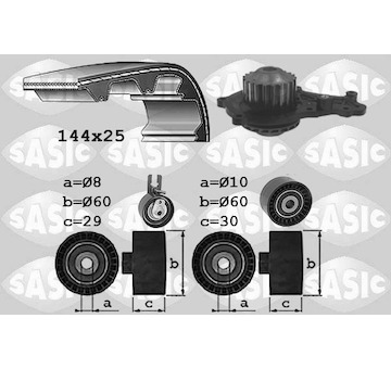 Vodní pumpa + sada ozubeného řemene SASIC 3906109