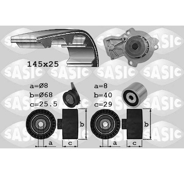 Vodní pumpa + sada ozubeného řemene SASIC 3906110