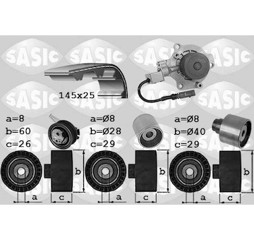 Vodní pumpa + sada ozubeného řemene SASIC 3906114