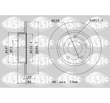 Brzdový kotouč SASIC 6100028
