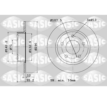 Brzdový kotouč SASIC 6100042
